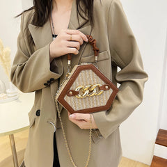 Small Straw Bucket Bags for Women Summer Crossbody Bags