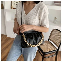 Thick Chain Shoulder Bag For Women PU Leather
