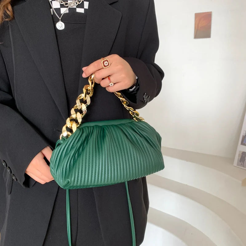 Thick Chain Shoulder Bag Crossbody Clutch Purses for Women