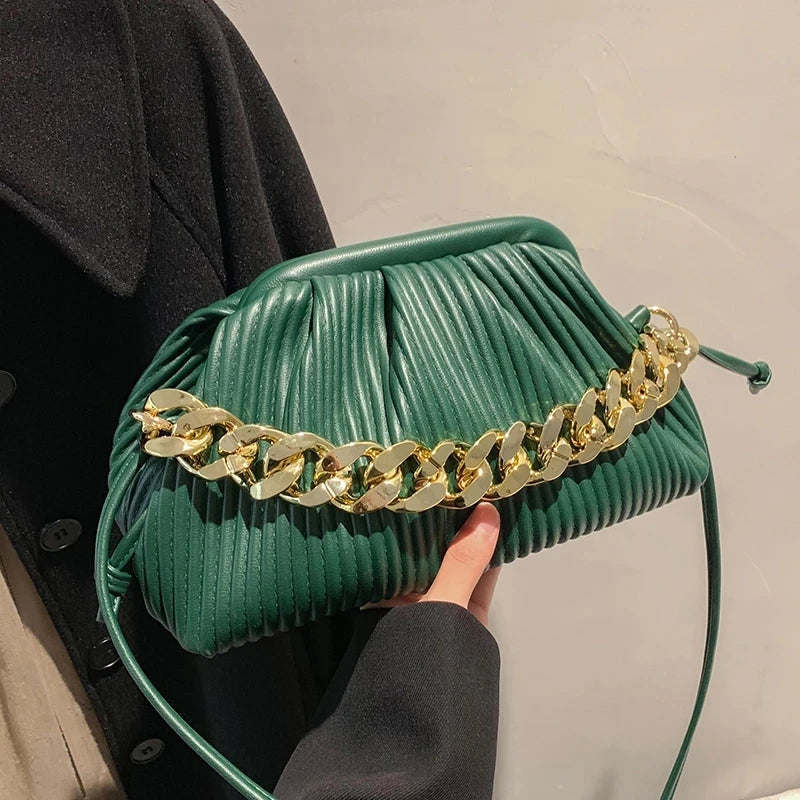 Thick Chain Shoulder Bag Crossbody Clutch Purses for Women