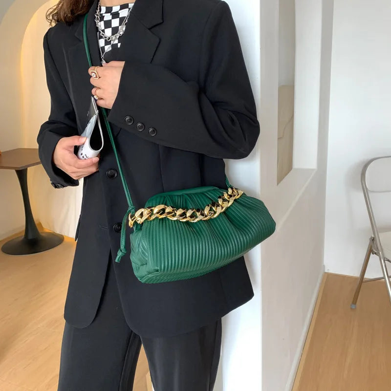 Thick Chain Shoulder Bag Crossbody Clutch Purses for Women