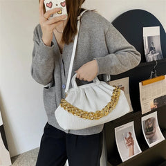 Thick Chain Shoulder Bag PU Leather Small Crossbody Bags For Women