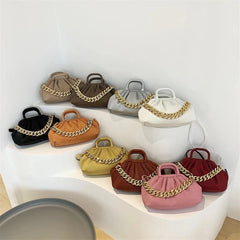 Thick Chain Shoulder Bag PU Leather Small Crossbody Bags For Women