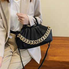 Thick Chain Shoulder Bag PU Leather Small Crossbody Bags For Women