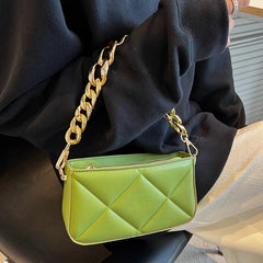 Thick Chain Small Leather Shoulder Bags for Women Lady Crossbody Bag