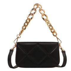 Thick Chain Small Leather Shoulder Bags for Women Lady Crossbody Bag