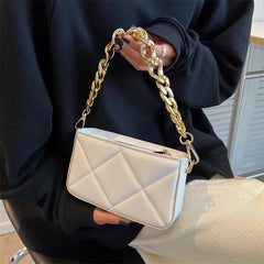 Thick Chain Small Leather Shoulder Bags for Women Lady Crossbody Bag