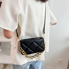 Thick Chain Small Leather Shoulder Bags for Women Lady Crossbody Bag