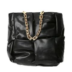 Thick Chain Sponge Fabric Shoulder Bag Women Tote Bag Autumn Large Capacity Bags