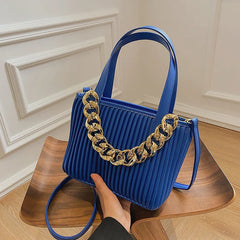 Thick Chain Tote Bag PU Leather Crossbody Shoulder Bags for Women