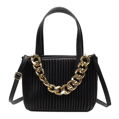 Thick Chain Tote Bag PU Leather Crossbody Shoulder Bags for Women