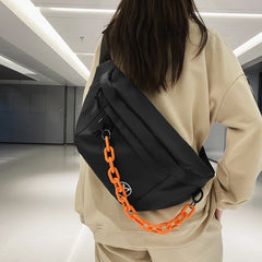 Thick Chain Waist Bag Banana Fanny Pack Canvas Waist Packs