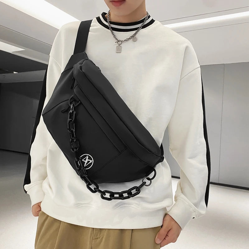 Thick Chain Waist Bag Banana Fanny Pack Canvas Waist Packs