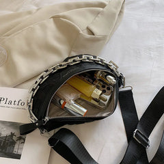 Thick Chain Waist Bag Women High Fabric Fanny Pack Female Chest Bags