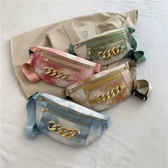 Thick Chain Women's Fanny Pack PU Leather Waist Bag