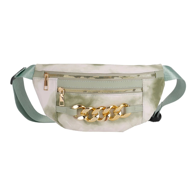 Thick Chain Women's Fanny Pack PU Leather Waist Bag