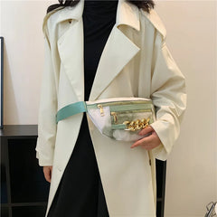 Thick Chain Women's Fanny Pack PU Leather Waist Bag