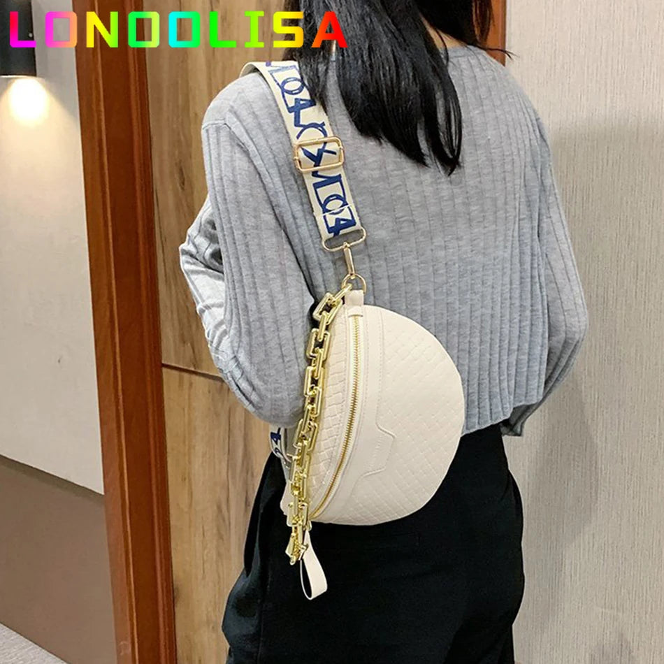 Plaid PU Leather Fanny Pack Waist Bag Shoulder Crossbody Chest Bags