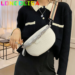 Plaid PU Leather Fanny Pack Waist Bag Shoulder Crossbody Chest Bags