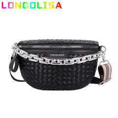 Plaid PU Leather Fanny Pack Waist Bag Shoulder Crossbody Chest Bags