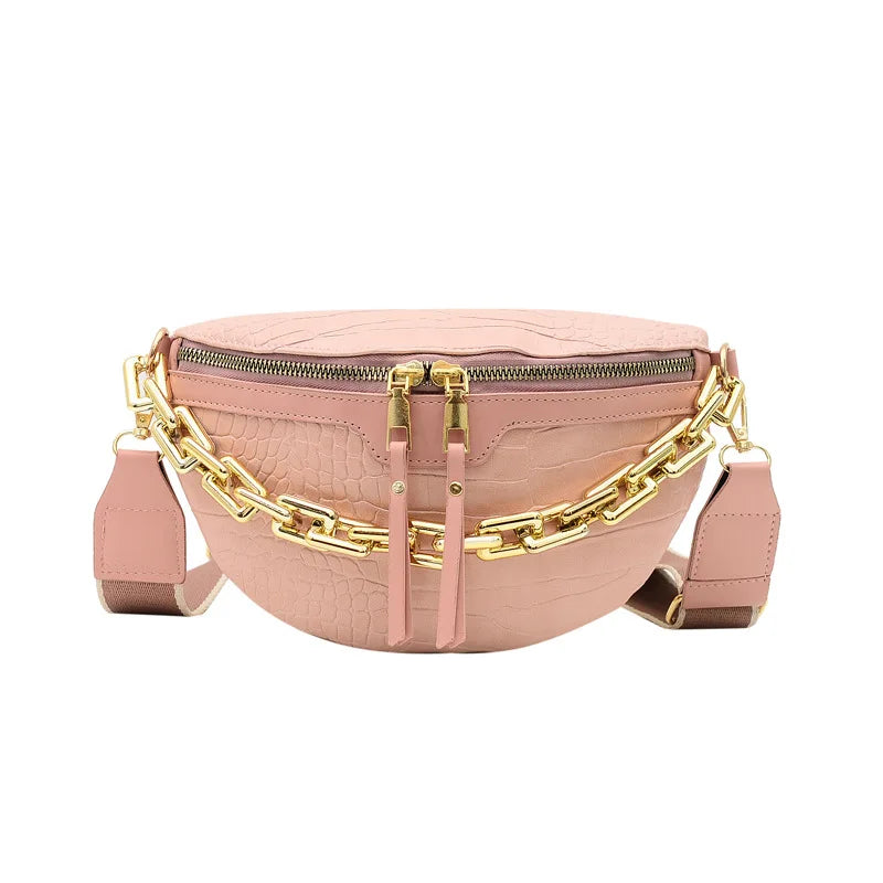 Plaid Leather Women's Fanny Pack Waist Bag Shoulder Crossbody Chest Bags