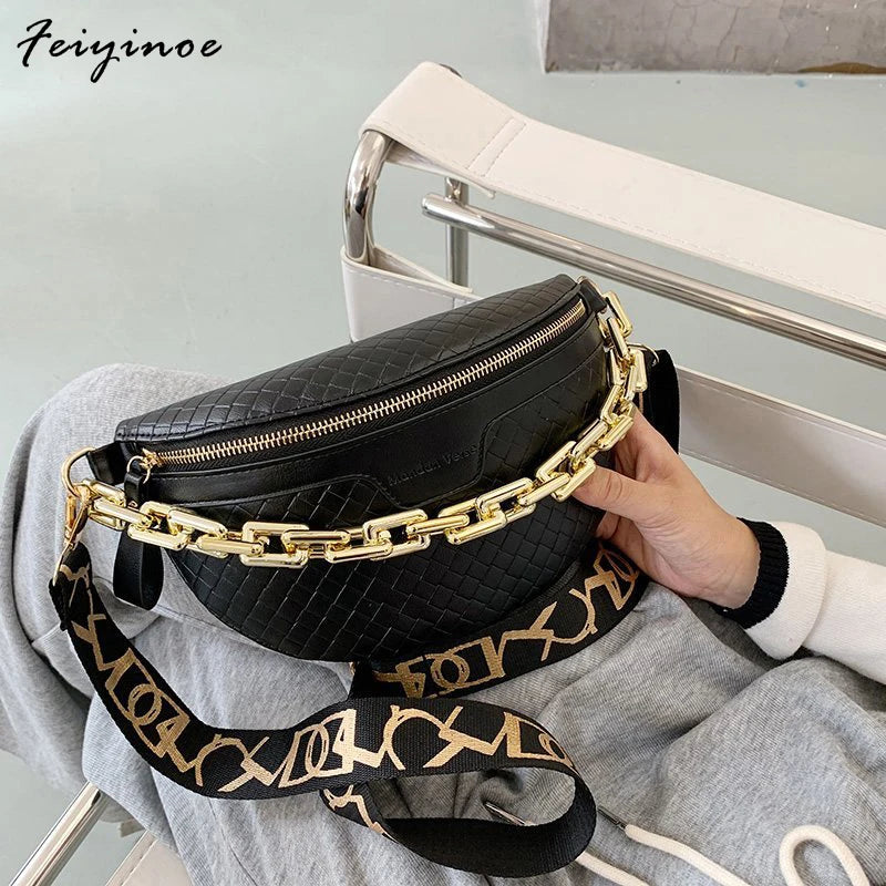 Plaid Leather Fanny Pack Waist Bag Shoulder Crossbody Chest Bags