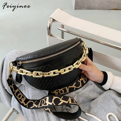 Plaid Leather Fanny Pack Waist Bag Shoulder Crossbody Chest Bags