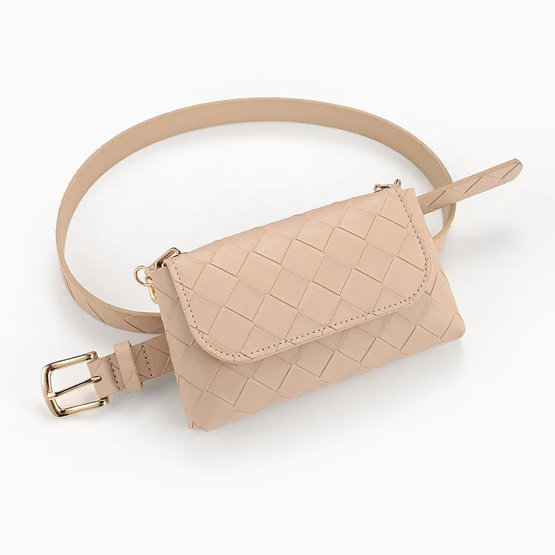 Women's Thick Chain Leather Waist Bag
