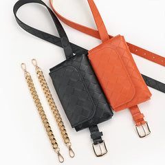 Women's Thick Chain Leather Waist Bag