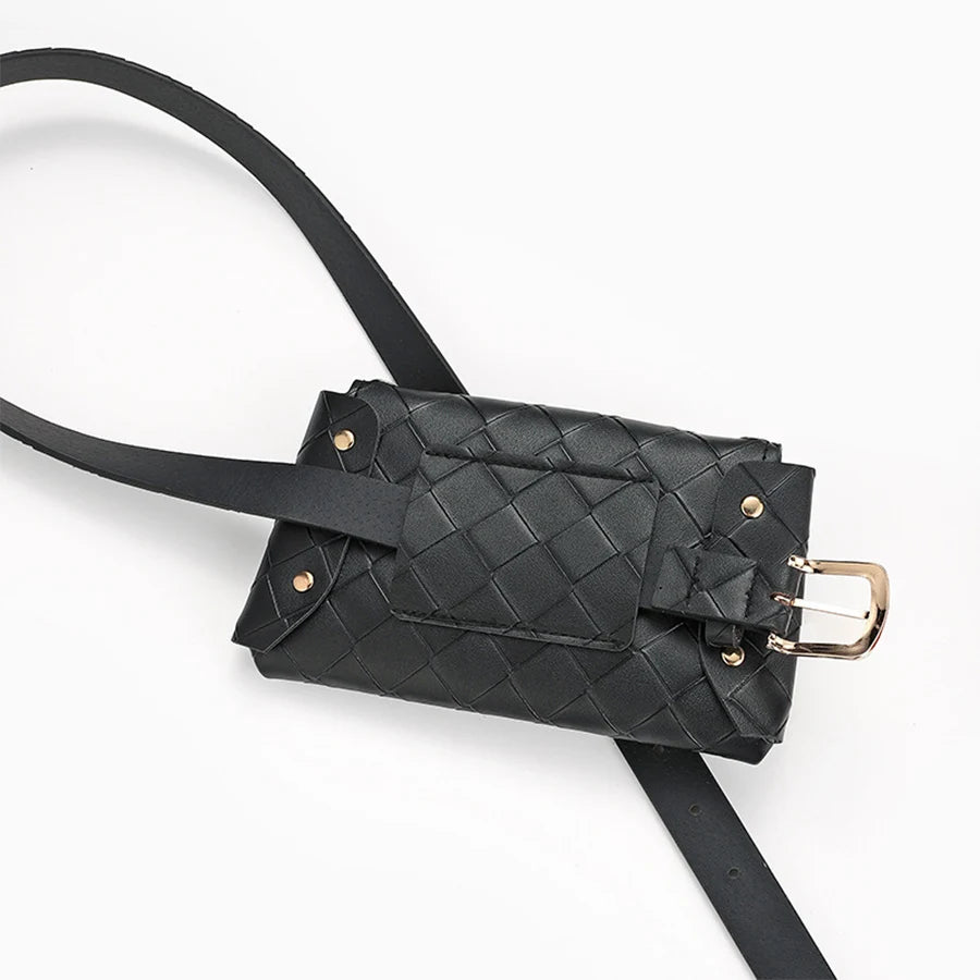Women's Thick Chain Leather Waist Bag