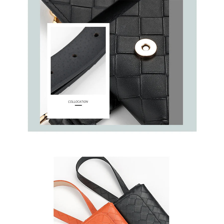 Women's Thick Chain Leather Waist Bag
