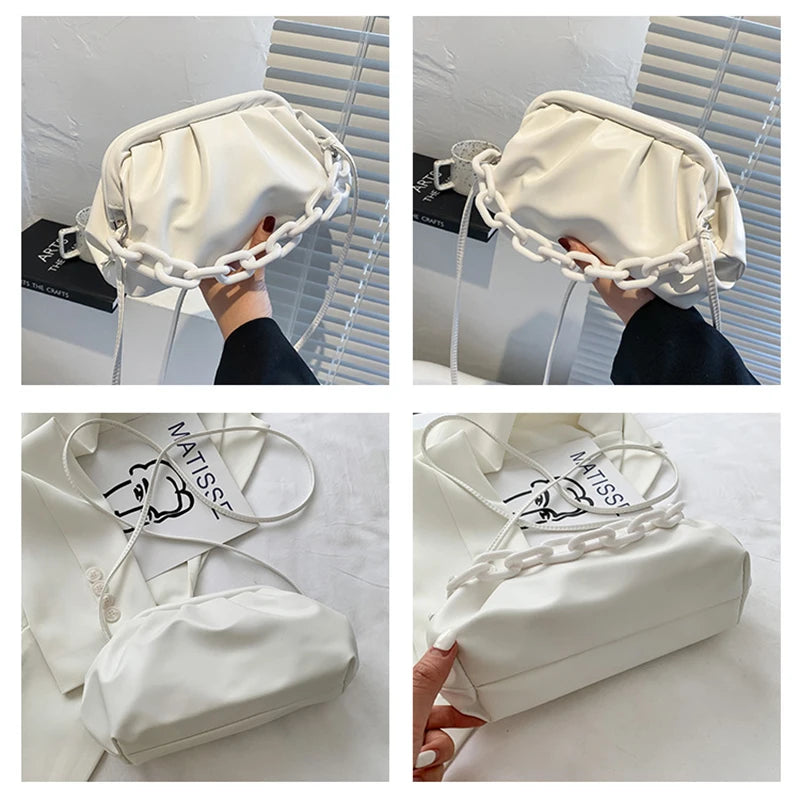 Thick Chains Dumpling Clip Purse Underarm Shoulder Bag