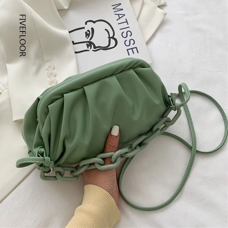 Thick Chains Dumpling Clip Purse Underarm Shoulder Bag