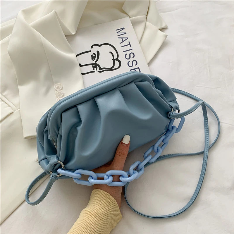 Thick Chains Dumpling Clip Purse Underarm Shoulder Bag