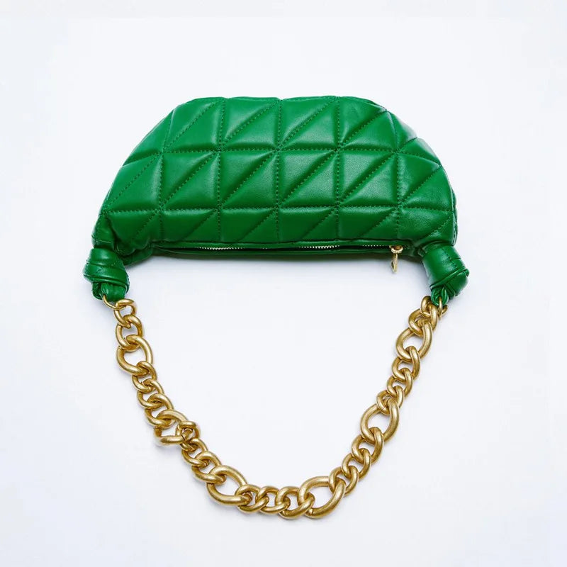 Quilted Lady Bag Green Hobo Bags Shoulder Bags