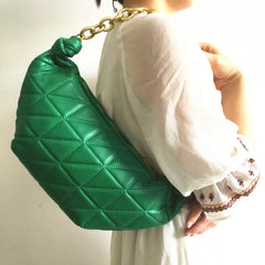 Quilted Lady Bag Green Hobo Bags Shoulder Bags