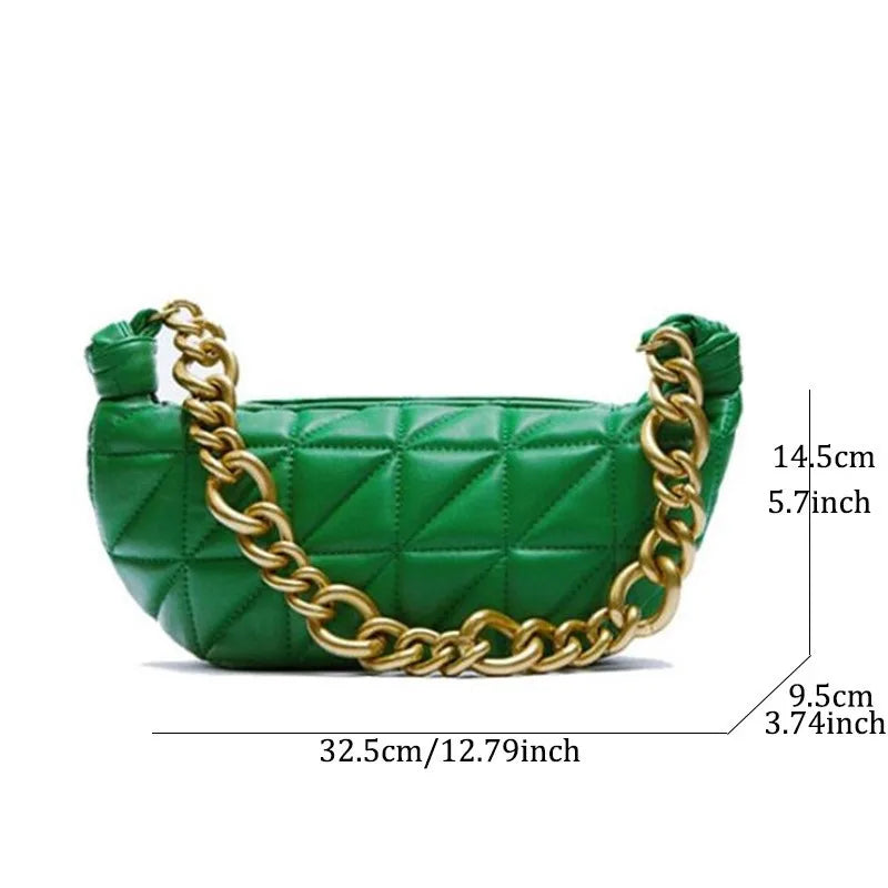 Quilted Lady Bag Green Hobo Bags Shoulder Bags