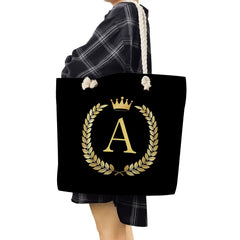 Thick Rope Shoulder Bag Crown Series Print Handbags Casual Totebags for Women