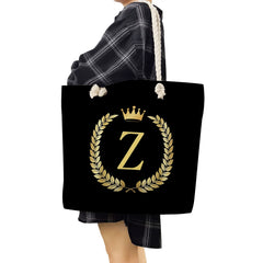 Thick Rope Shoulder Bag Crown Series Print Handbags Casual Totebags for Women