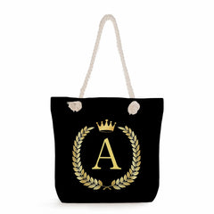 Thick Rope Shoulder Bag Crown Series Print Handbags Casual Totebags for Women
