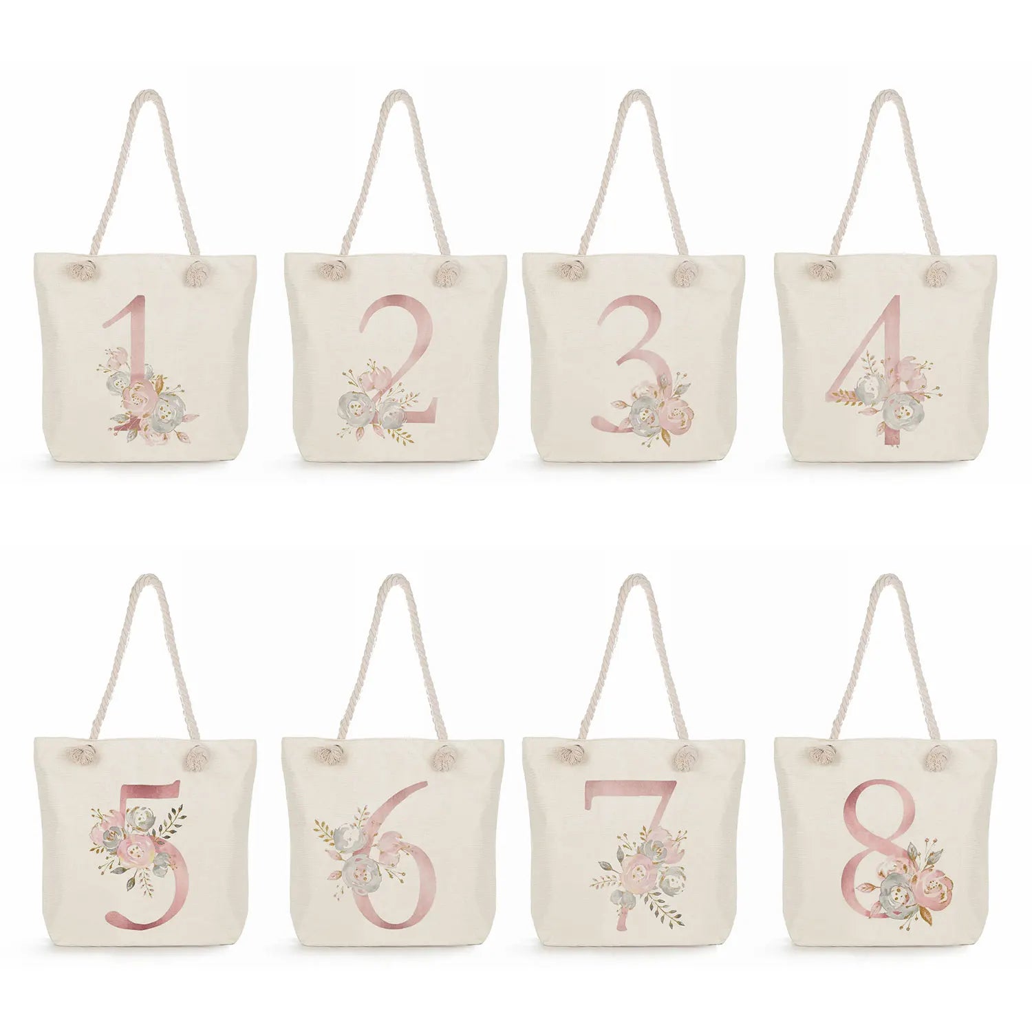 Thick Rope Shoulder Bag Floral Print Handbag Casual Totebag Women Travel Bag