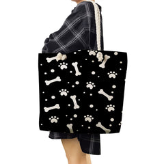 Dog Paw Printed Casual Handbags for Women