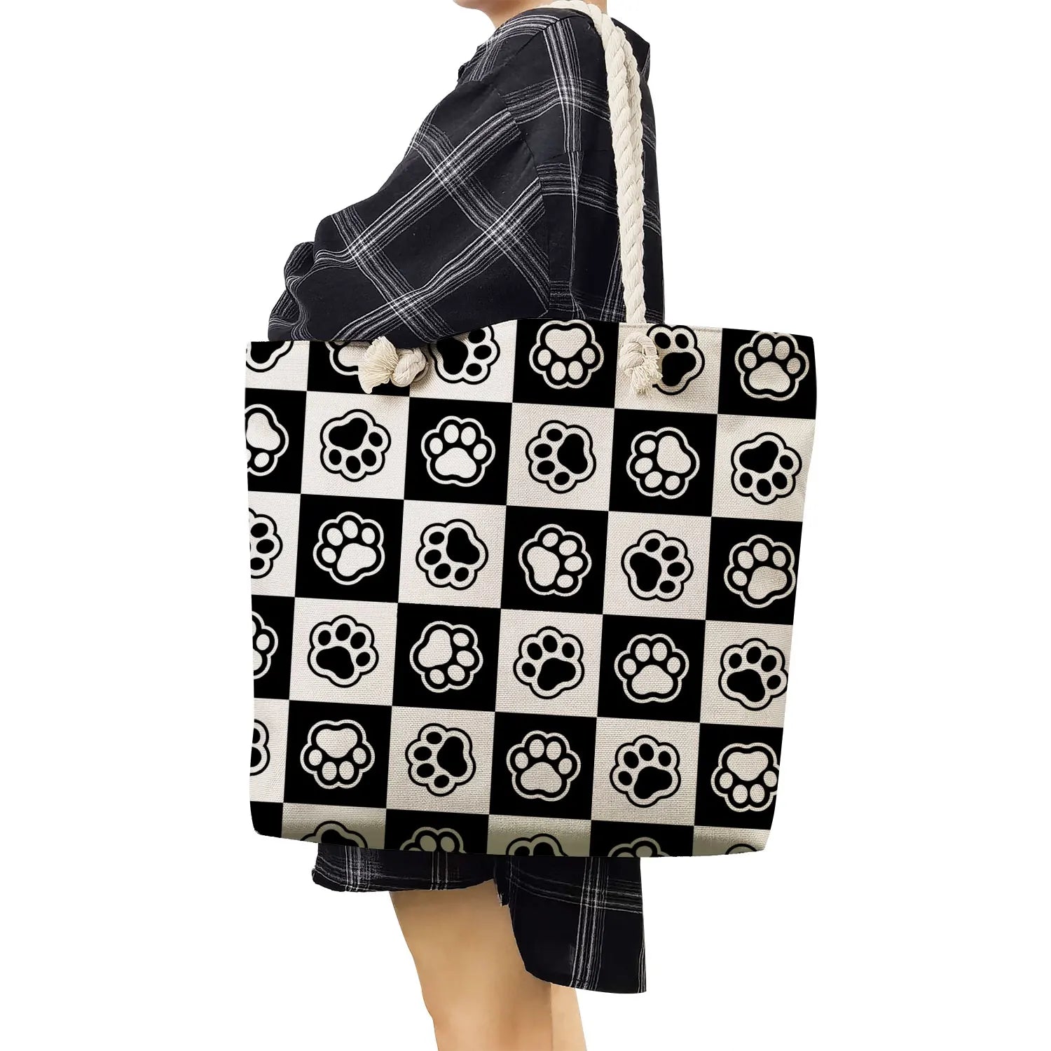 Dog Paw Printed Casual Handbags for Women