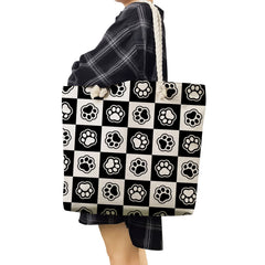 Dog Paw Printed Casual Handbags for Women