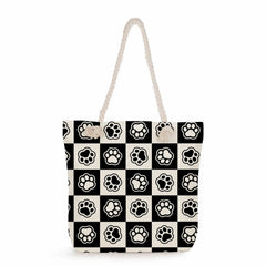 Dog Paw Printed Casual Handbags for Women