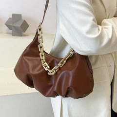 Thick Chain Shoulder Bag for Women Large Capacity Handbag Armpit Tote Crossbody