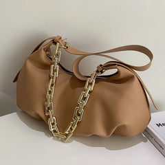 Thick Chain Shoulder Bag for Women Large Capacity Handbag Armpit Tote Crossbody