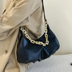 Thick Chain Shoulder Bag for Women Large Capacity Handbag Armpit Tote Crossbody