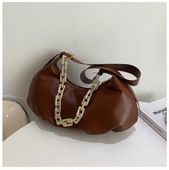 Thick Chain Shoulder Bag for Women Large Capacity Handbag Armpit Tote Crossbody
