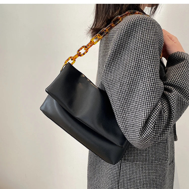 Acrylic Chain Shoulder Bag for Women Handbag Crossbody Tote